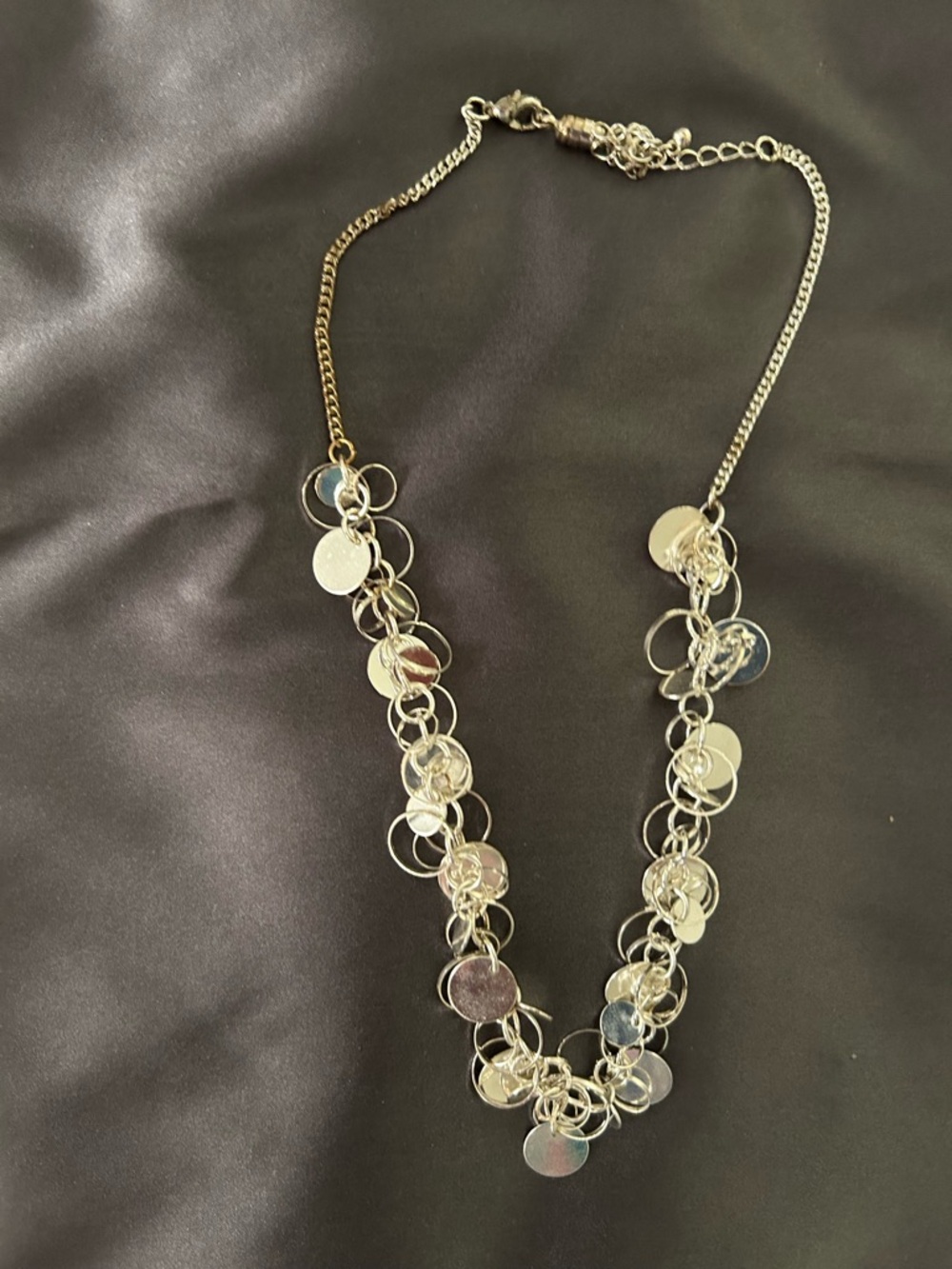 Silver Disc Charm Necklace - Women Jewelry